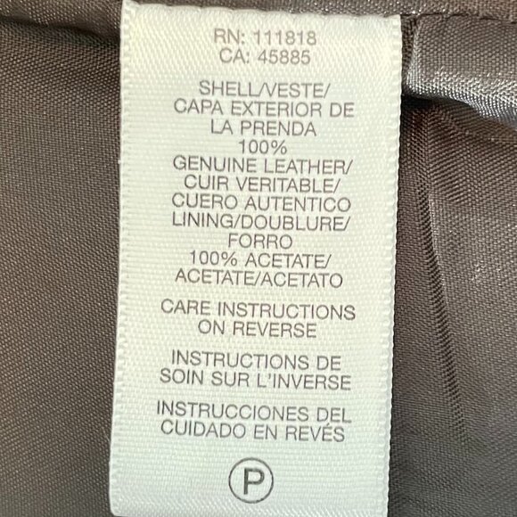 Michael Kors Deep Brown Genuine Leather 3/4 Sleeve Jacket Size Large - Picture 8 of 14